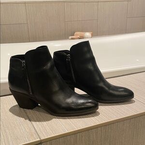 Frye Black Leather Ankle Boots